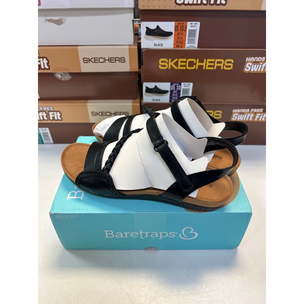 Baretraps Joya Sandals Women Size 11 Black New Strappy Braided Comfort 0604